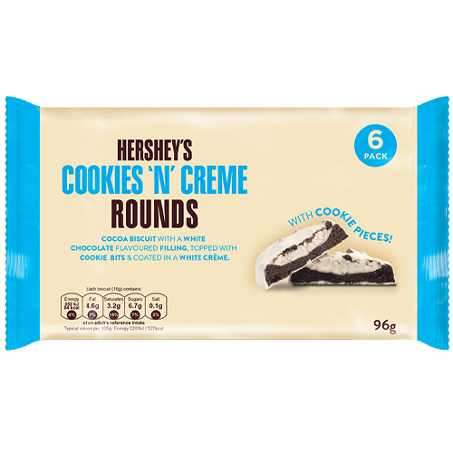 Hersheys CookiesnCreme Rounds sausainiai 96g | Multum